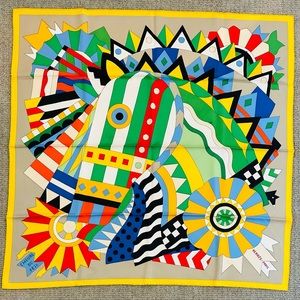 HERMES CHEVAL DE FETE SILK TWILL 90CM SCARF